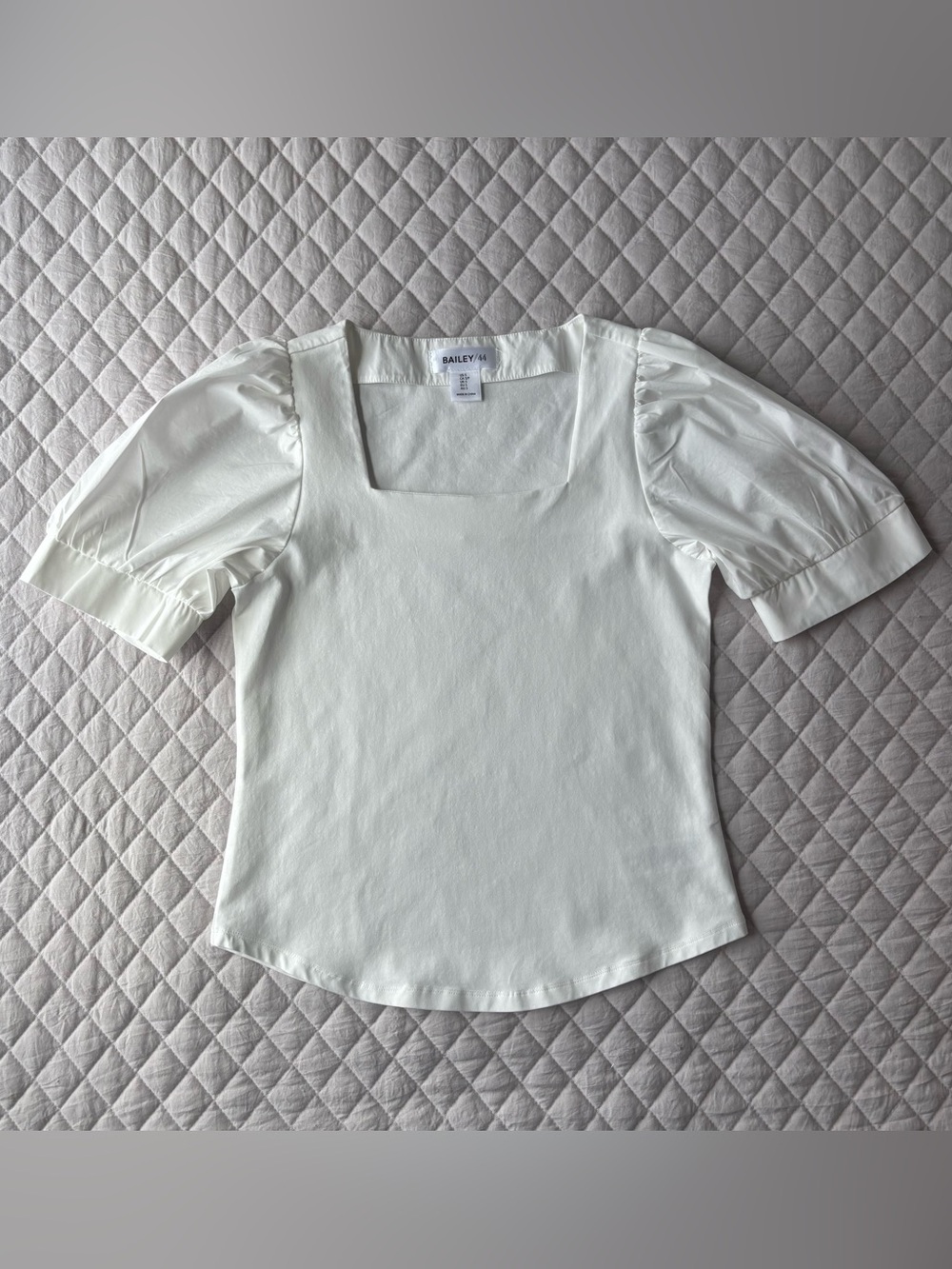 Bailey 44 White Square-Neck Puff Sleeve Blouse - Picture 5 of 9